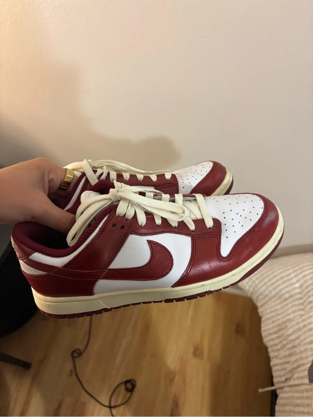 Nike Red and White Low-Top Athletic Sneakers